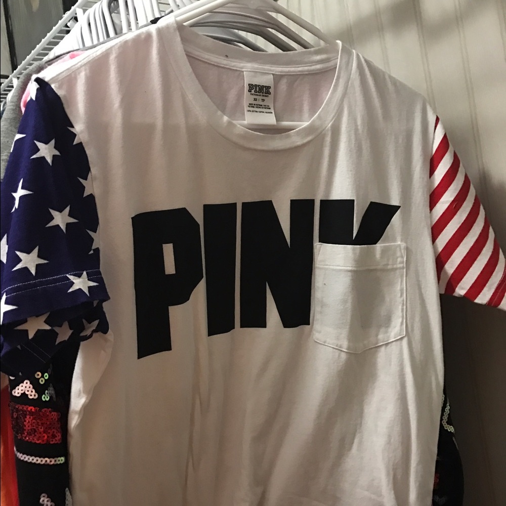 Vs PINK American flag shirt xs