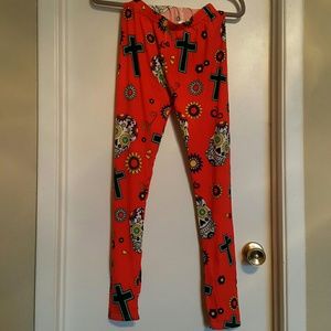 Sugar skull printed leggings