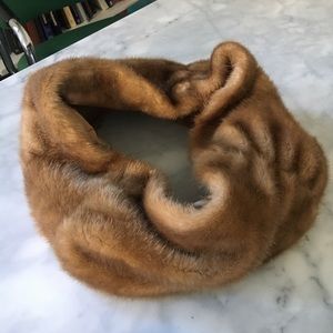Calvin Klein Tan Faux Fur Scarf Collar Neck Warmer