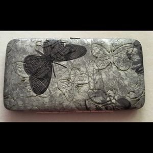Silver/grey butterfly wallet