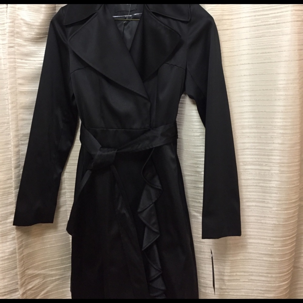 Tahari "Eve" black trench coat