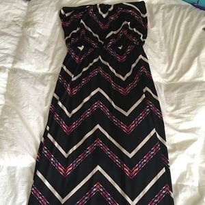 Three pink hearts trixxi strapless maxi dress