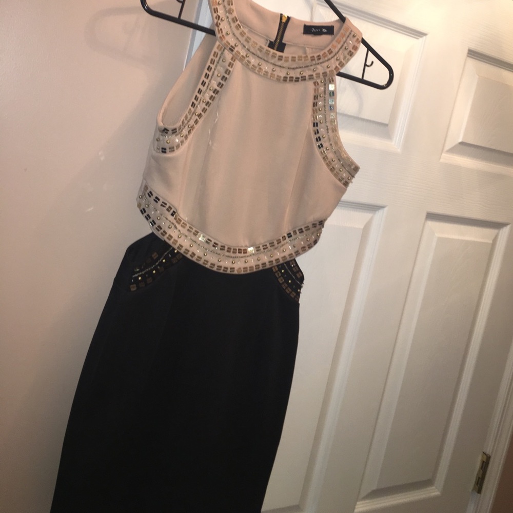 Beige & black dress