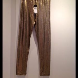 NWT BCBGMAXAZRIA GOLD LEGGINGS