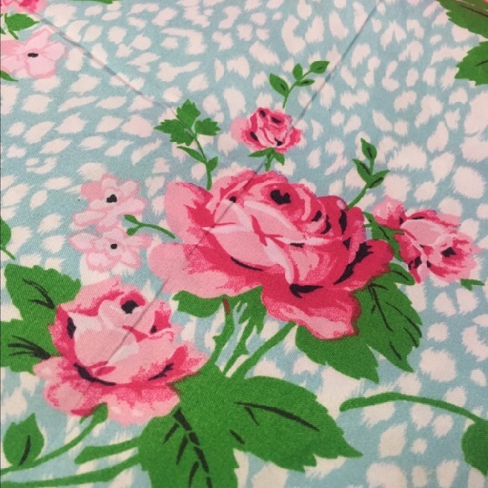 Betsey Johnson leopard floral shower curtain blue - Picture 2 of 4