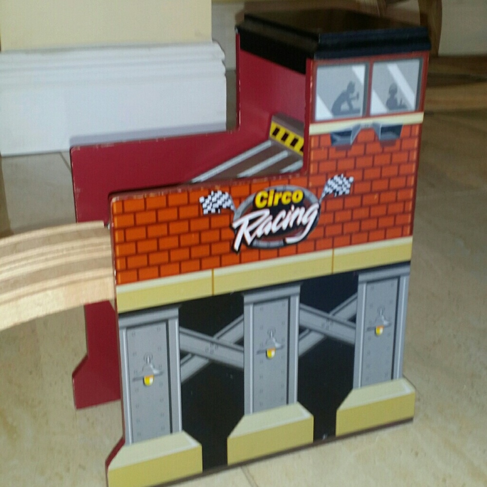 Wooden car track set