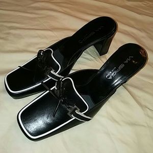 Via Spiga Made in Italy black and white slip ons