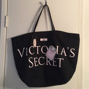 VS Victoria Secret black large tote bag
