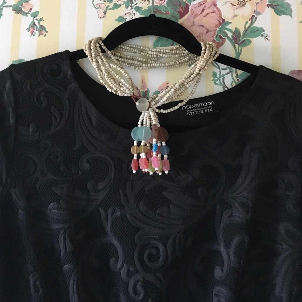 Long sea glass and beaded necklace