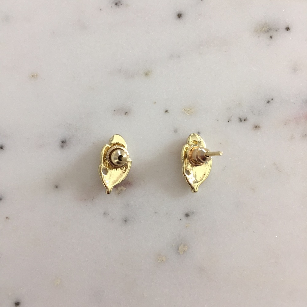 "Ava" Earrings || Gold Leaf/Feather Studs - Picture 4 of 9