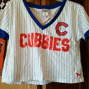 VS pink Cubs crop top