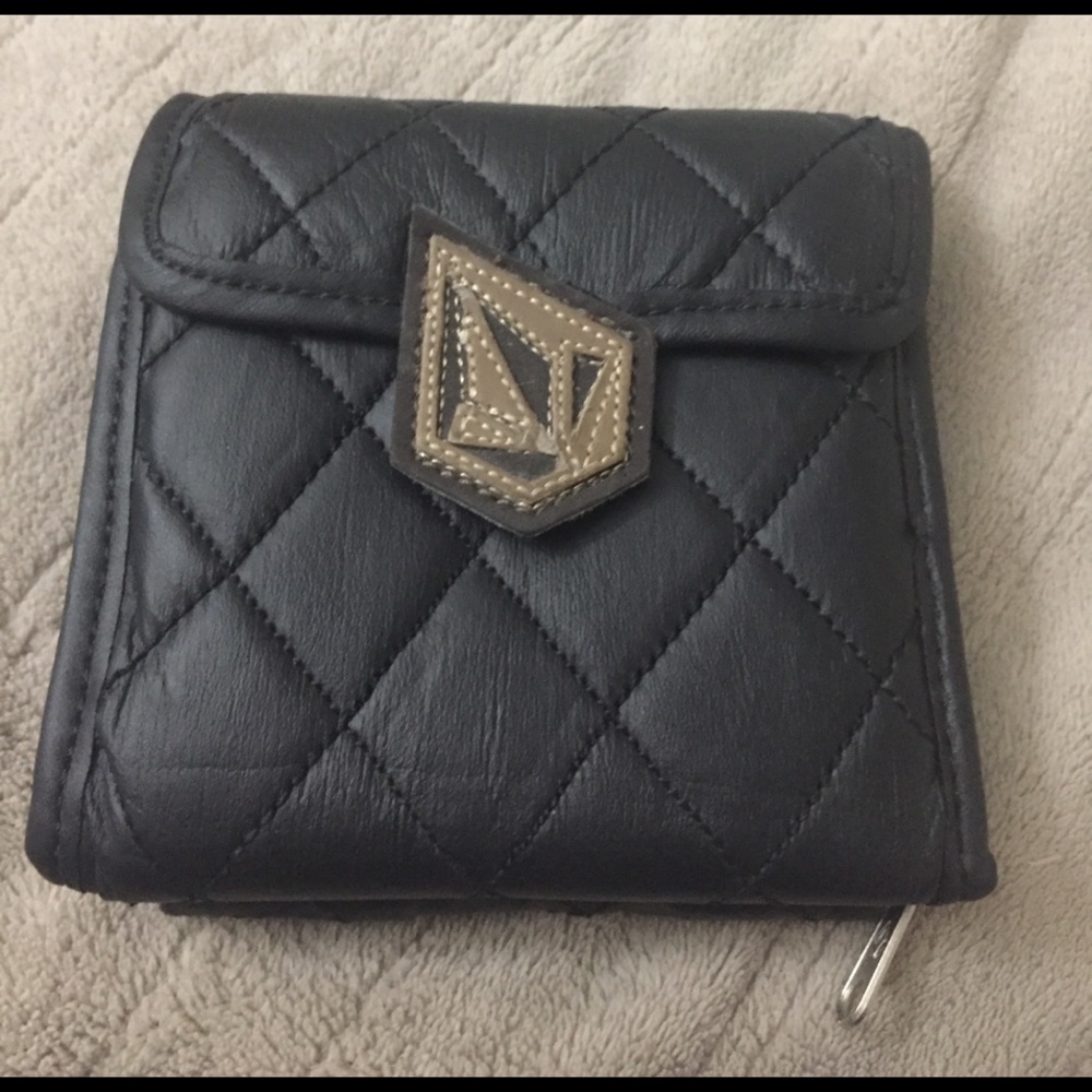 Black Volcom quilted wallet