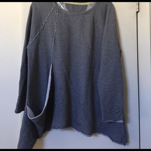 Black & grey striped sweatshirt