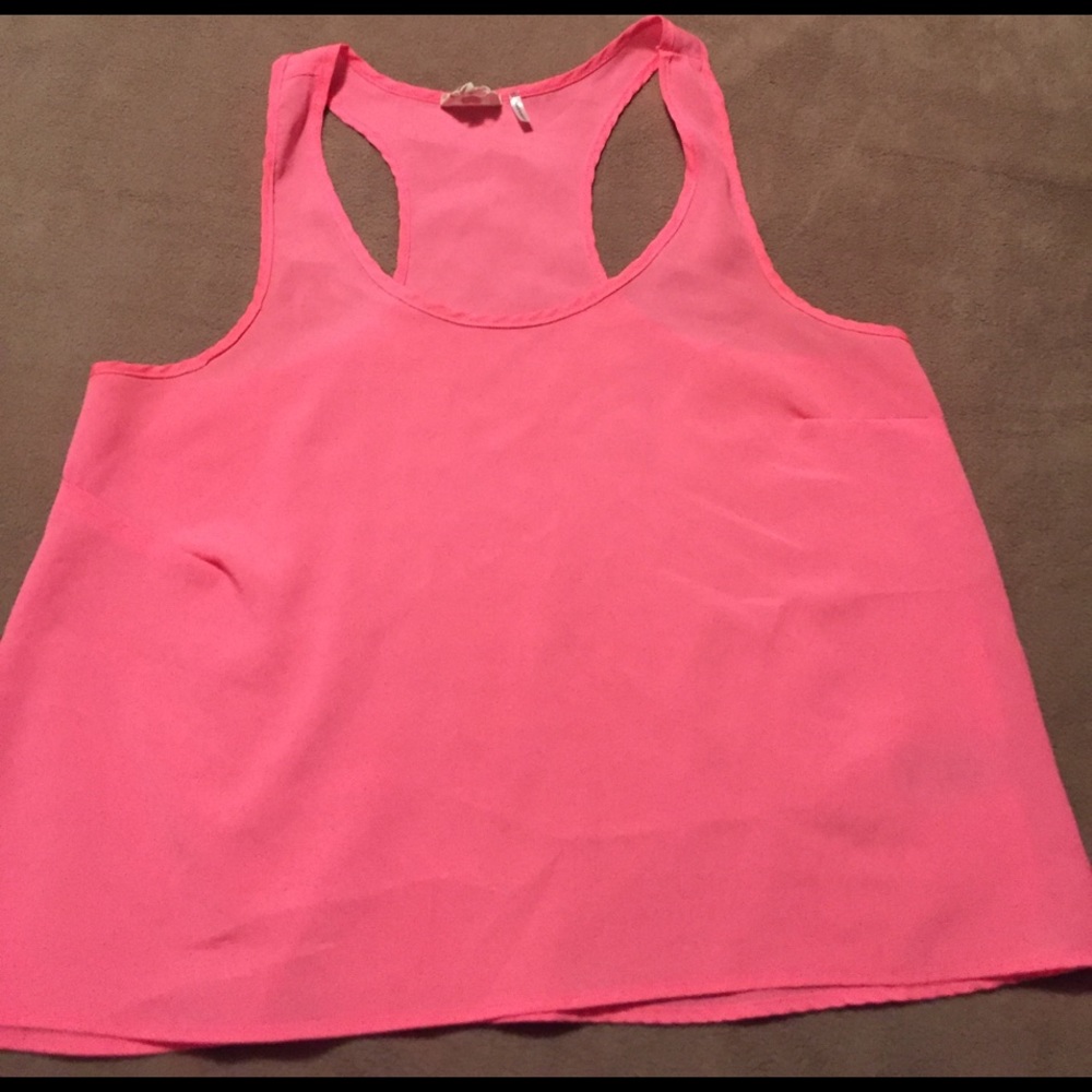 Pink sheer tank.
