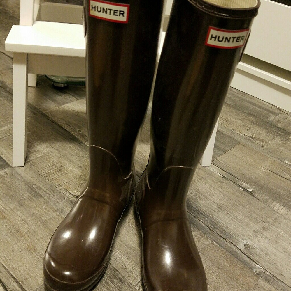 HUNTER Rainboots 7.5/8 Brown