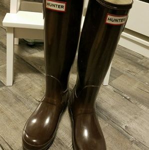 HUNTER Rainboots 7.5/8 Brown