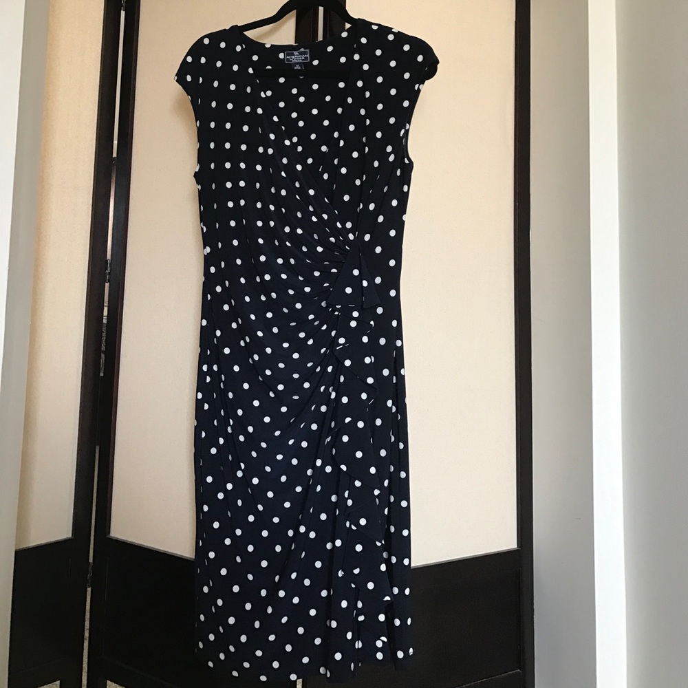 Navy blue cap sleeve dress