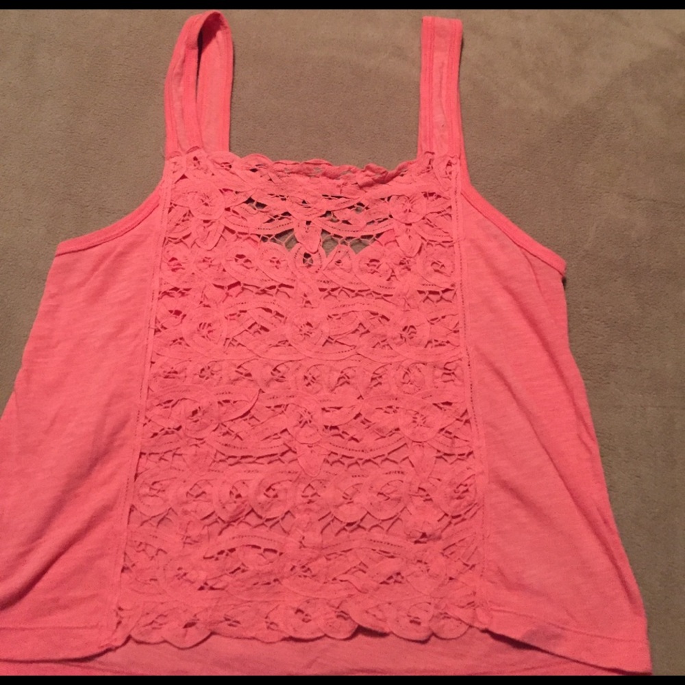 Coral American Eagle crop top size Medium.