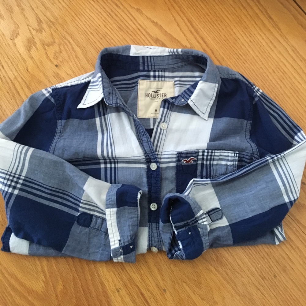 Hollister 3/4 sleeve plaid shirt