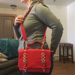Olivia & Joy coral vegan leather crossbody