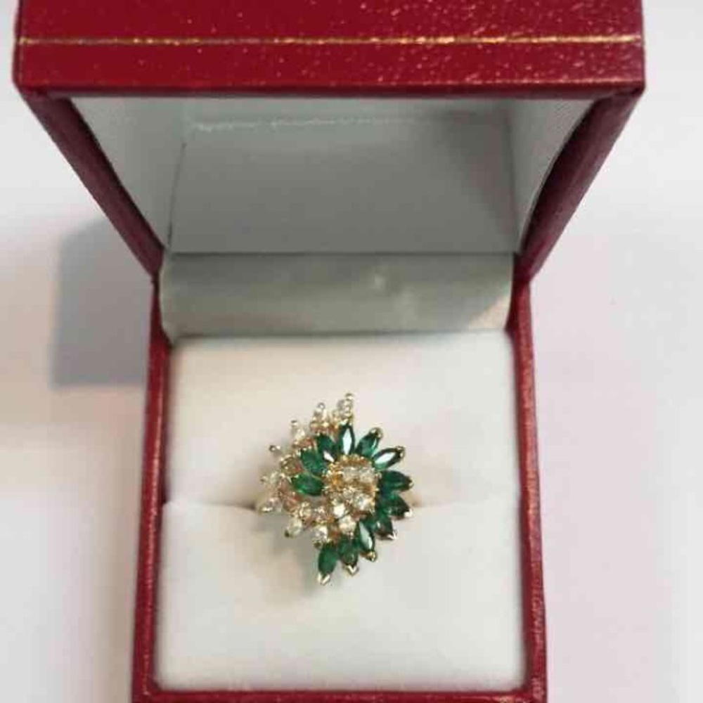 Effy BH 14K Gold Natural Emeralds & Diamonds SOLD