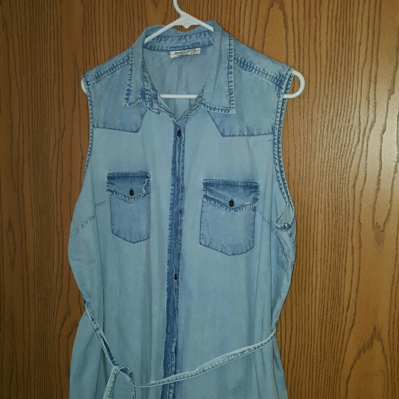 DENIM SLEEVELESS DRESS - Picture 2 of 3