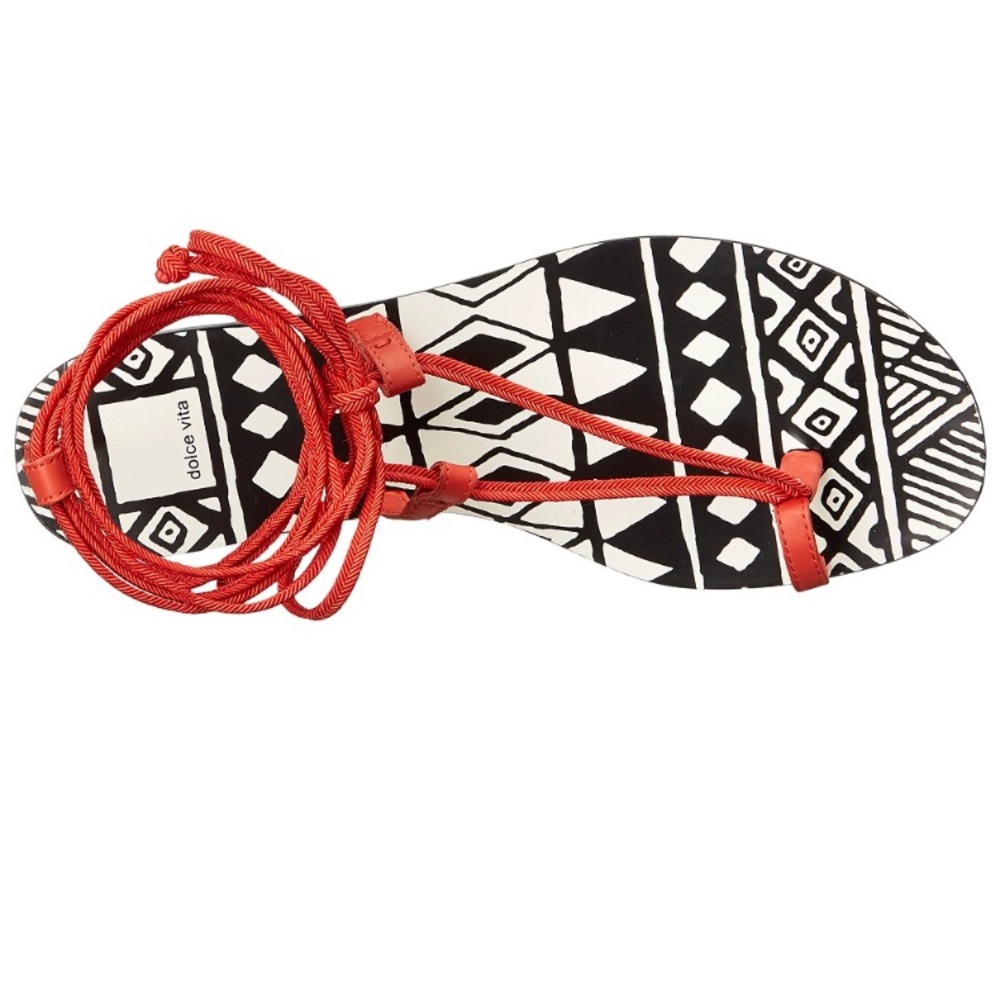 Dolce Vita Chandler lace up sandals - red orange