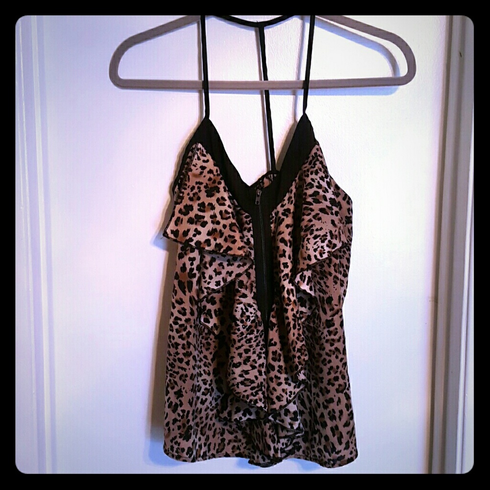 Cheetah print ruffle shirt