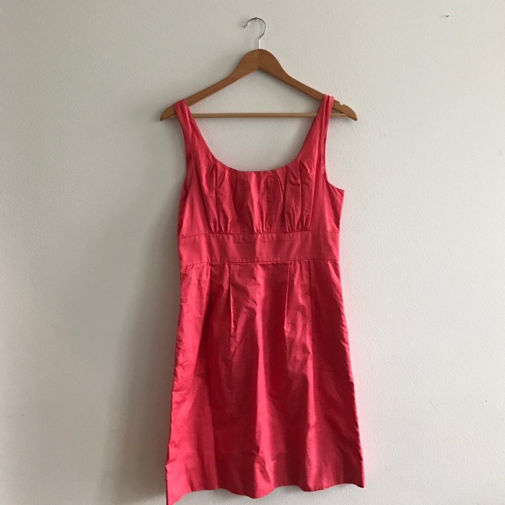Coral J. Crew dress perfect for summer weddings