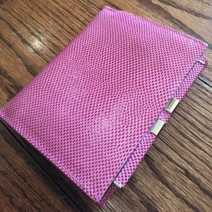 Judith Leiber Pink Snakeskin Wallet