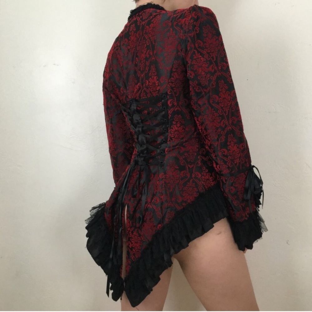 victorian lace and velvet top/jacket