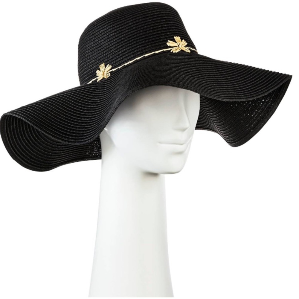 Black Floppy straw hat