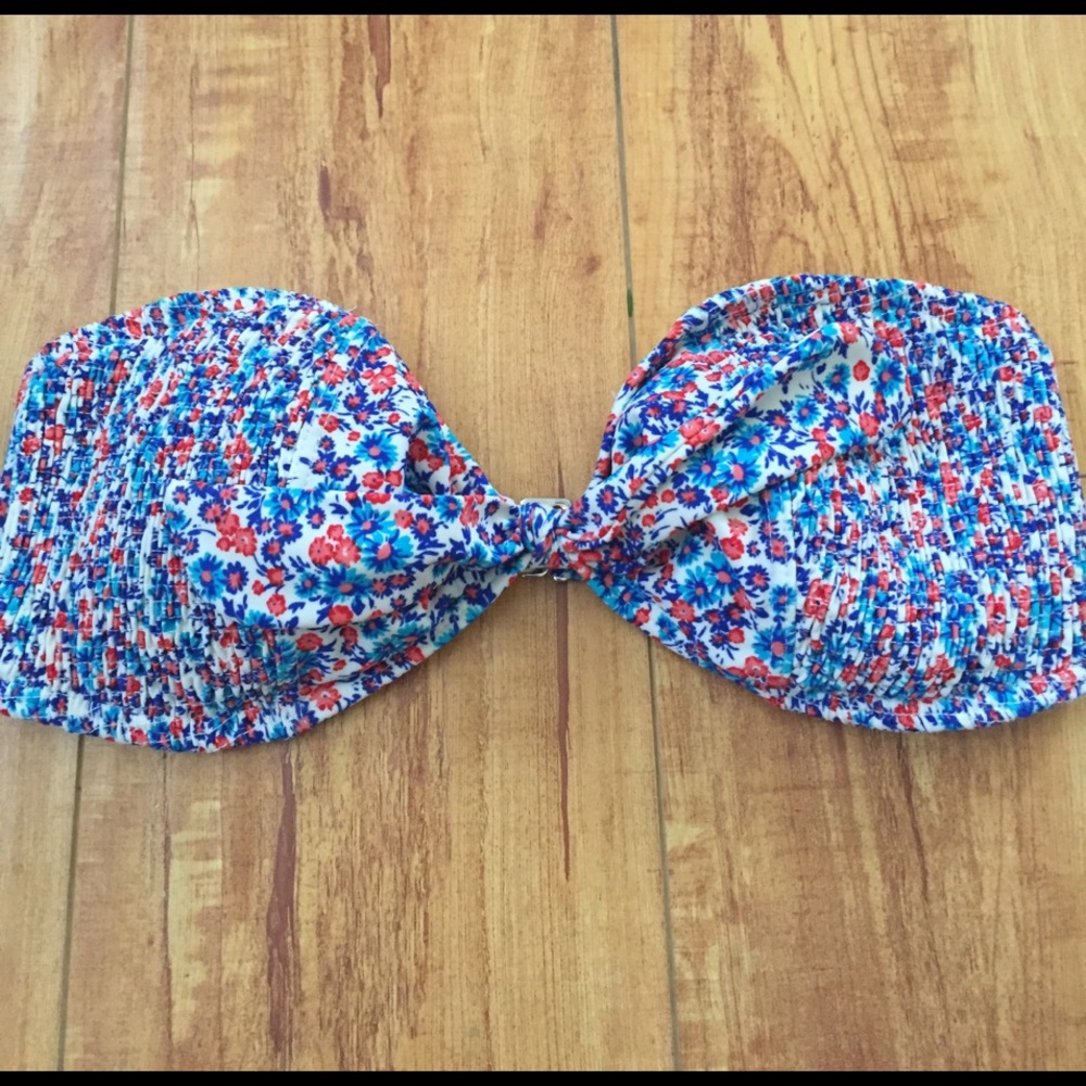 BP Strapless floral bikini top