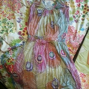 Cotton peacock feather dress