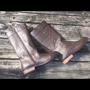 Brown studded boots