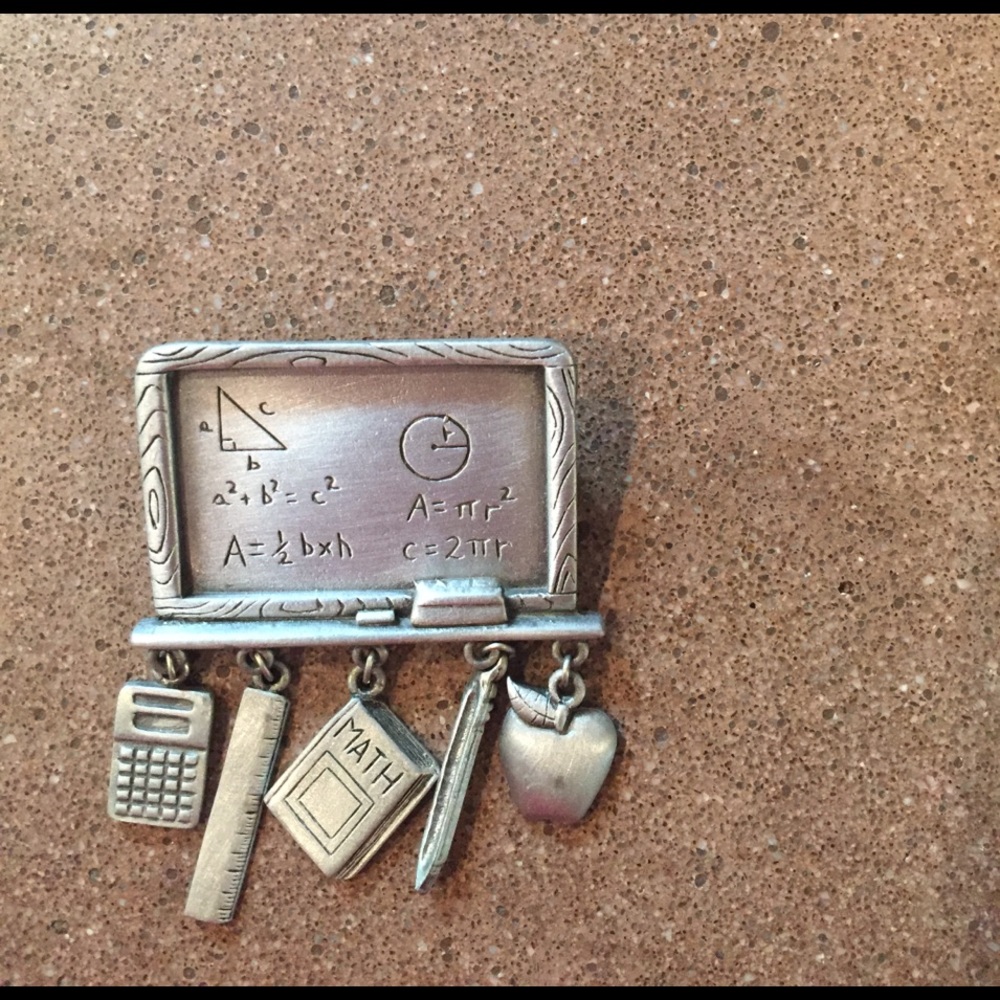 Cute teacher blackboard pin.