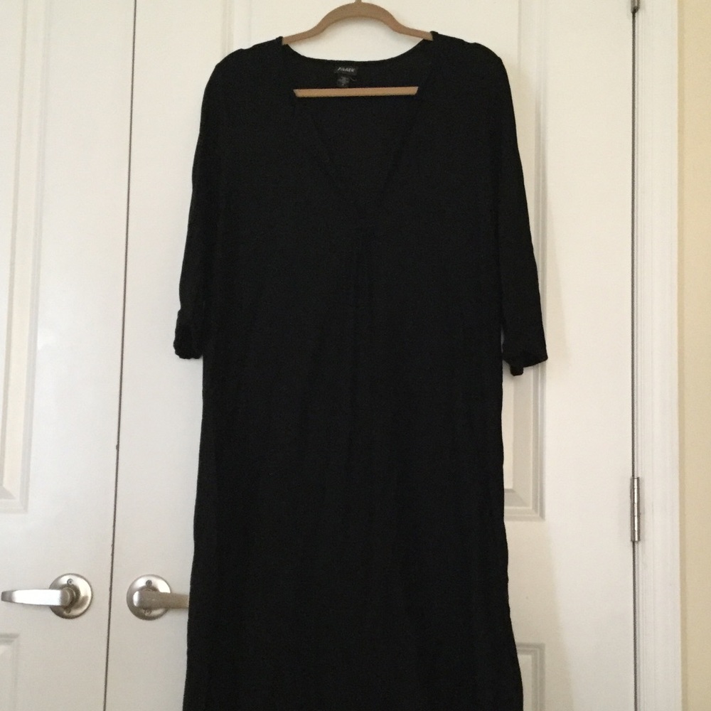 Eileen Fisher Black V-neck Dress