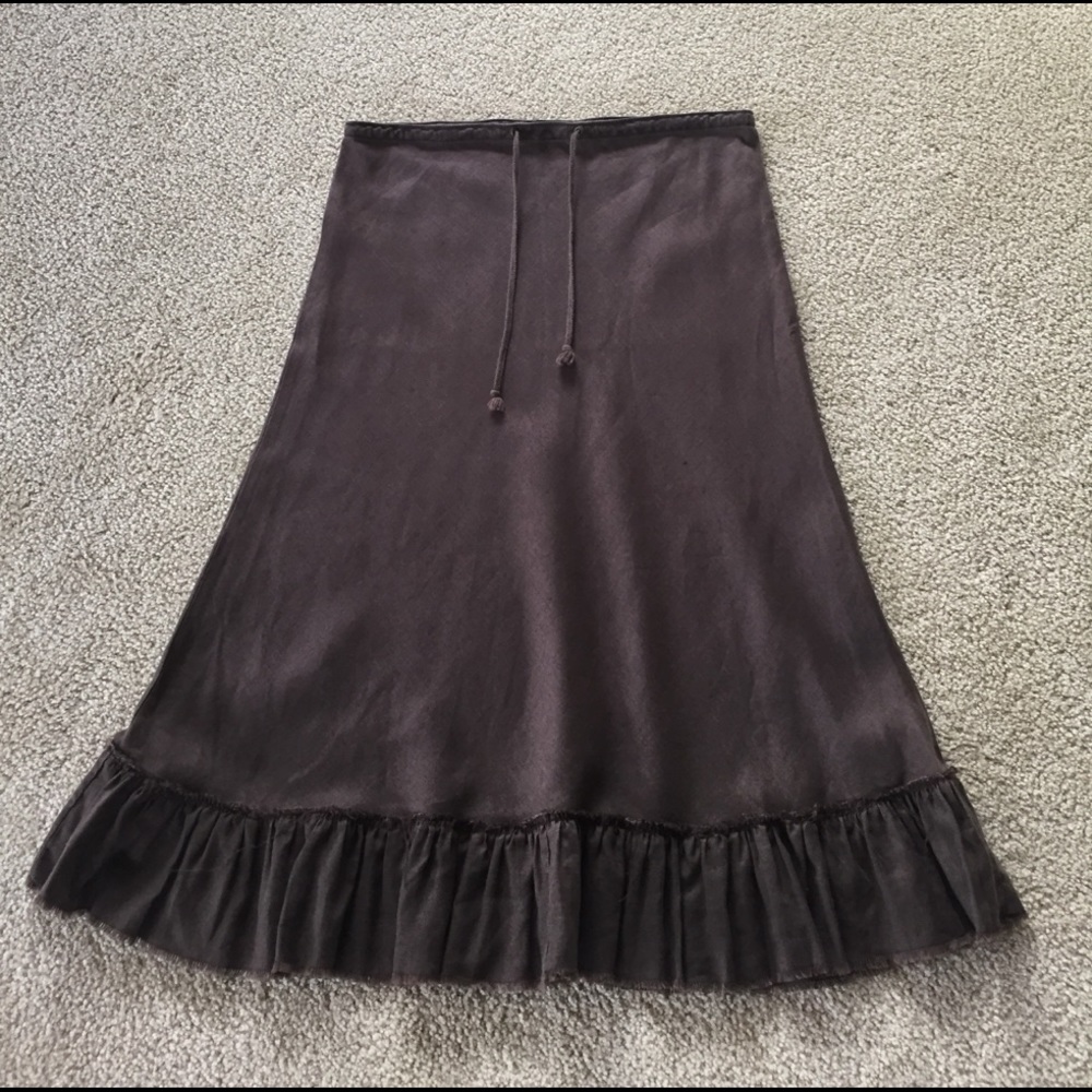 J. Crew Brown Linen Skirt