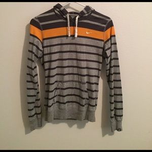 Nike Striped Gray Lightweight Hoodie