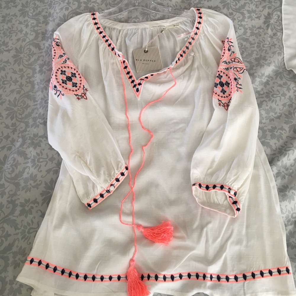 SOLD NWT Blue pepper boho top