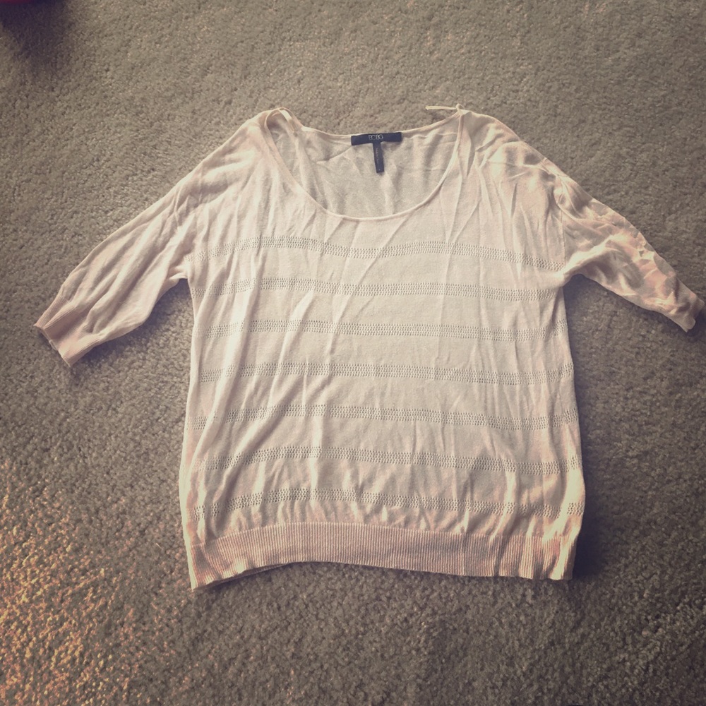 Bcbgmaxazria Paris light pink sheer top