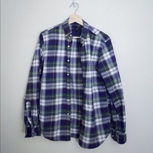 J Crew Blue/Green/White Small Button Down Shirt