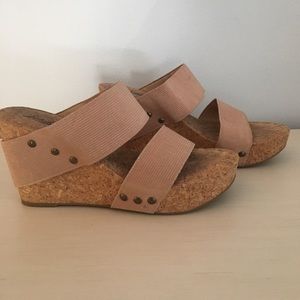 Lucky Brand Cork Wedge Sandals (7.5)
