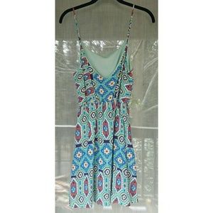 Everly Dresses - Tribal geometric pattern dress with faux buttons Everly Dresses - Tribal geometric pattern dress with faux buttons
