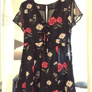 Black floral dress