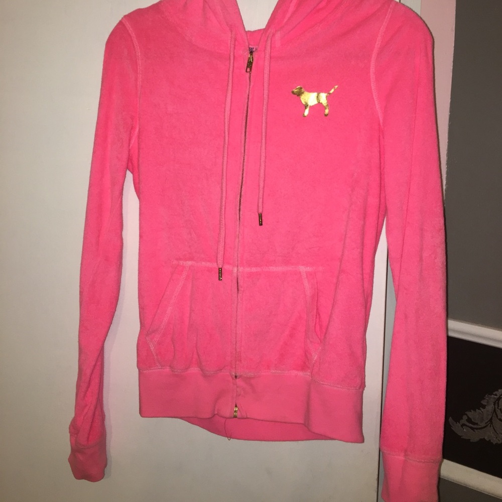 VS neon pink cloth jacket- gold detailings