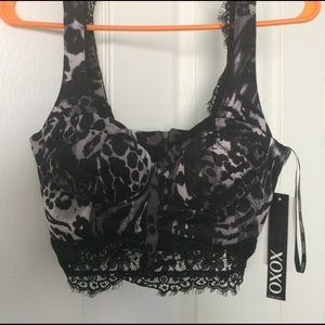 XOXO crop top with lace