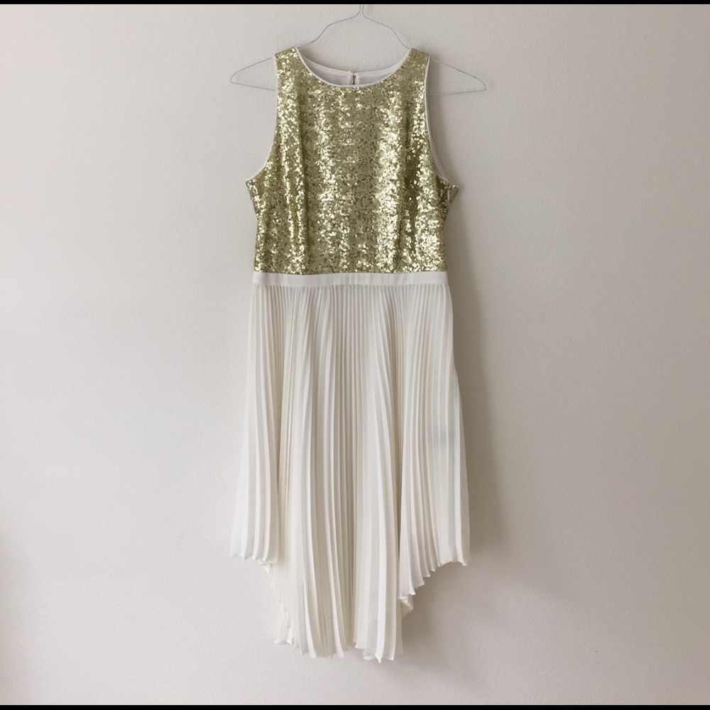 White + Gold Sparkle Dress