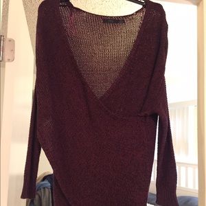 Burgundy wrap sweater