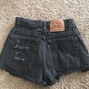 Black Levi Cut Off Shorts